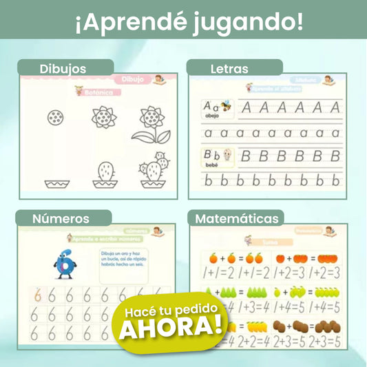 Kit 4 Cuadernos De Caligrafía Reutilizables + Regalos
